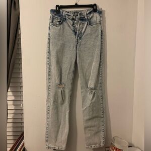 Distressed highest rise, 90s relaxed straight pants